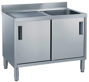 Electrolux Professional MLA1216SXP SPÜLENSCHRANK, 1BECKEN+ABL.-BORD LI.1200 (Code 132703)
