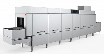 Warewashing Flight type dishwasher, 4 tanks, 10800 dishes/h, electric, 950mm loading, 1600mm unloading (Code 520719)