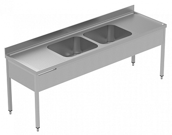 Electrolux Professional GLG2426E 2-BECKENSPÜLE 2 TROPFFLÄCHEN  2400 MM (Code 134072)