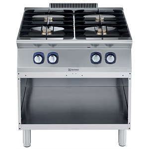Electrolux Professional E7GCGH4CO0 4-BURNER GAS RANGE ON OPEN BASE 800 MM (CODE 371178)