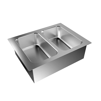 DROP-IN BAIN-MARIE, WATER, TWO WELLS, 2GN (CODE 341005)
