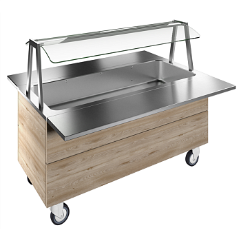 REFRIGERATED WELL, STATIC, 4GN+WHEELS H=750MM OVERSHELF W/LED LIGHTS (CODE 322062)