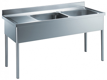 SINK UNIT 2 BOWLS + L/H DRAINER 1800 MM (133572)