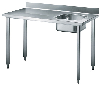 Standard Preparation 1400 mm Work Table with Upstand - Right Bowl (Code 132761)