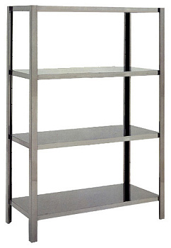 S/S SHELVING W/ 4 SOLID SHELVES 970 MM (137001)