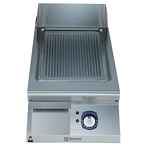 Electrolux Professional E9IILDAOMCA ELECTRIC FRY TOP-RIBBED PLATE 400 MM-BRUSHED CHROME (CODE 391356)