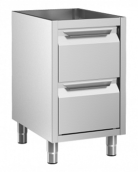 Standard Preparation Cupboard with 2 Drawers - no top, 500mm (Code 133177)