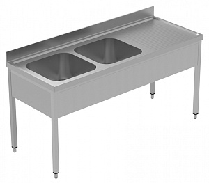 Electrolux Professional GLG1826DXE SINK UNIT 2 BOWLS + R/H DRAINER 1800 MM (134069)
