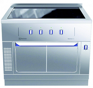 Electrolux Professional MBJDGBJ4AO Modular Cooking Range Line thermaline 85 - 4 Zone Full Surface Induction Top on Warming Cabinet, 1 Side, Backsplash (H2) (Code 588446)