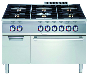 Electrolux Professional E7AANTBGMII Modulare Großküchengeräteserie 700XP 6-Flammen-Gasherd auf Elektroofen mit Unterbau (Code 371406)
