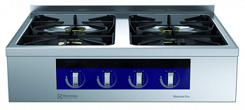 Modular Cooking Range Line thermaline 90 - 4-Burner Gas Top, 1 Side, Backsplash (Town Gas) (Code 593310)