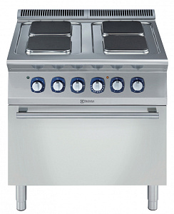 Electrolux Professional E7ECEH4QEN Modular Cooking Range Line 700XP 4-Hot Square Plates Electric Boiling Top Range on Electric Oven (Code 371129)