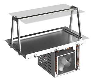 Drop-In Drop-in refrigerated stainless steel surface (3 GN container capacity) with A overshelf (Code 341172)