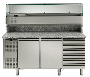 Electrolux Professional RCSH2D6W KÜHLTISCH MIT VITRINE, 2 TÜREN, 6 SCHUBL (Code 727148)