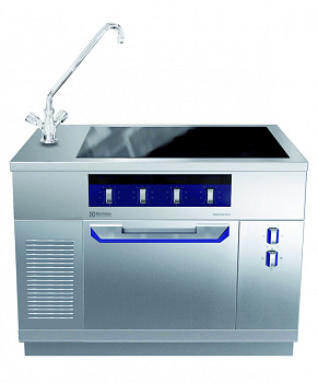 Modular Cooking Range Line thermaline 90 - Full Surface Induction Top on Electric Static Oven with Left Tap, 1 Side, H=700 (Code 589887)