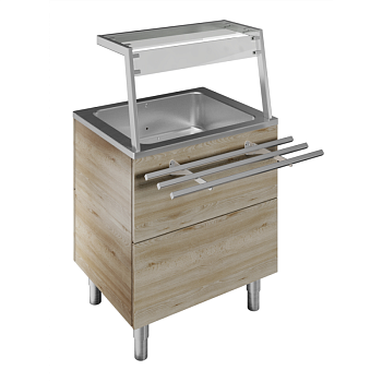 REFRIGERATED WELL, STATIC WITH FAN, 2GN H=900MM OVERSHELF W/LED LIGHTS (CODE 322093)