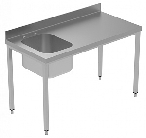 Electrolux Professional GTL1410SXE WORK TABLE WITH L/H BOWL+UPSTAND 1400 MM (134025)