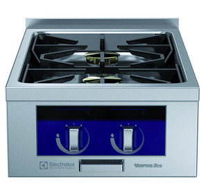 Electrolux Professional MCGDABEOVI Modular Cooking Range Line thermaline 90 - 2-Burner Gas Top with Ecoflam, 1 Side, Backsplash (Town Gas) (Code 593313)