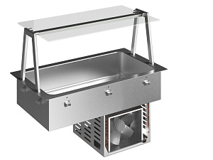 Electrolux Professional D10C3O Drop-In Drop-in refrigerated well, static (3 GN container capacity) with A overshelf (Code 341178)