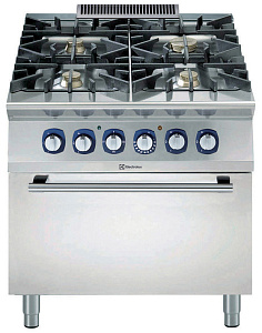 Electrolux Professional E9GCGH4CE0 4-FLAMMEN-GASHERD + ELT. OFEN 800 MM (Code 391010)