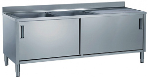 Electrolux Professional MLA1826DXP SPÜLENSCHRANK, 2BECKEN+ABL.-BORD RE.1800 (Code 132708)