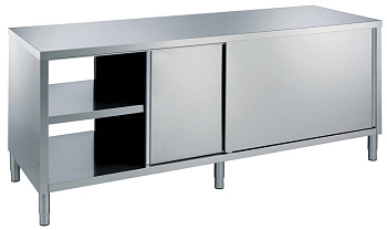Standard Preparation 1600 mm Passthrough Worktop Cupboard with Shelf & Sliding Doors (Code 132784)
