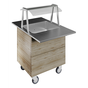 REFRIGERATED WELL, STATIC, 2GN+WHEELS H=900MM OVERSHELF W/LED LIGHTS (CODE 322027)