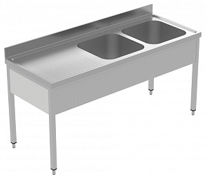 Electrolux Professional GLG1826SXE 2-BECKENSPÜLE TROPFFLÄCHE LINKS 1800 MM (Code 134069)