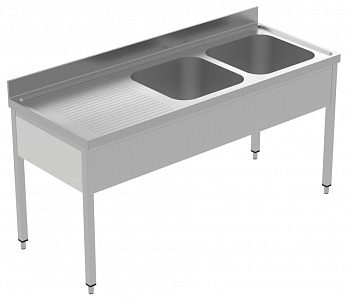 Electrolux Professional GLG1826SXE 2-BECKENSPÜLE TROPFFLÄCHE LINKS 1800 MM (Code 134069)