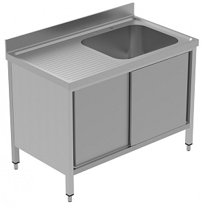 Electrolux Professional GLG1216SXP SINK CUPBOARD 1 BOWL+ L/H DRAINER 1200MM (134135)