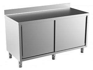 Electrolux Professional MTN1610PN Standard Preparation 1600 mm Worktop Cupboard with Upstand,Shelf & Sliding Doors (Code 132779)