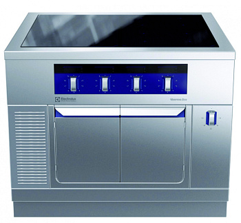 Modular Cooking Range Line thermaline 90 - 4 Zone Full Surface Induction Top on Warming Cabinet, 1 Side, H=700 (Code 589691)
