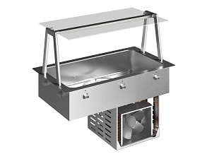 Electrolux Professional D11C3O Drop-In Drop-in refrigerated well, static with fan (3 GN container capacity) and A overshelf (Code 341175)