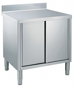 Electrolux Professional MTN1010PN Standard Preparation 1000 mm Worktop Cupboard with Upstand, Shelf & Sliding Doors (Code 132776)