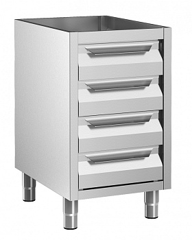 Standard Preparation Cupboard with 4 Drawers - no top, 500mm (Code 133179)
