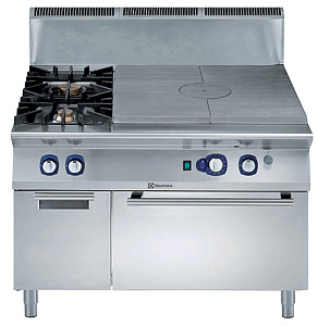 Electrolux Professional E9STGL3031 GAS SOLID TOP+2BURN+CONV.OVEN+CUP.1200MM (Code 391215)