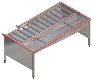 Electrolux Professional HSSMF4RL MANUAL SORT.TABLE,4 BASK,R&gt L,2130,FRONT (Code 865091)