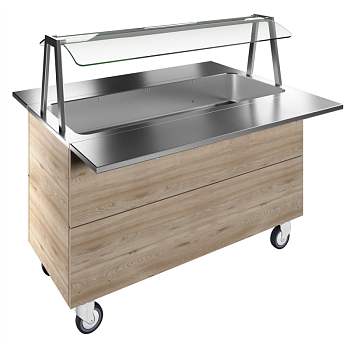 REFRIGERATED WELL, STATIC, 4GN+WHEELS H=900MM OVERSHELF W/LED LIGHTS (CODE 322029)