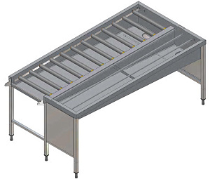 Electrolux Professional HSSMS6LR MANUAL SORT.TABLE,6BASK,L&gt R,3150MM-SIDE (Code 865081)