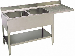 Electrolux Professional LR2DP SINK UNIT FOR DW 2 BOWLS R/H DRAINER (132332)