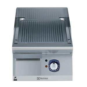 Electrolux Professional E7IILDAOMCA ELECTRIC  FRY TOP-RIBBED PLATE 400 MM-BRUSHED CHROME (CODE 371332)