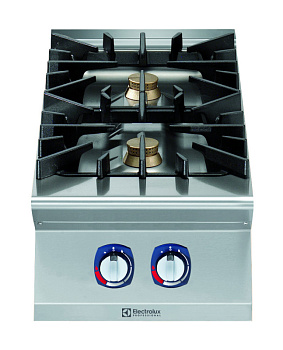 Electrolux Professional E9AAIAAOMCE Modulare Großküchengeräteserie 900XP Gaskochfeld mit 2 Brennern (jeweils 6 kW) und 3-mm-Arbeitsplatte (Code 391450)