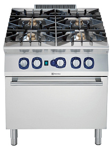 Electrolux Professional E9GCGH4CVL 4-BURNER (6KW) GAS RANGE+CONV.OVEN 800MM (Code 391007)