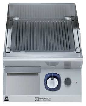 Electrolux Professional E7IILAAOMCA Modulare Großküchengeräteserie 700 XP Halbmodul Gas-Bratplatte,gerillt gebürsteter hartverchromt, Stahloberfläche, geneigt, Thermostatregelung, Schaber inkl. (Code 371323)