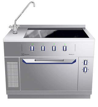 Modular Cooking Range Line thermaline 85 - Full Surface Induction Top on Electric Oven with Left Tap, 1 Side, Backsplash (Code 588451)