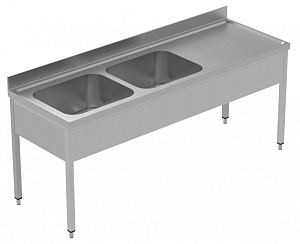 Electrolux Professional GLG2126DXE SINK UNIT 2 BOWLS + R/H DRAINER 2100 MM (134071)