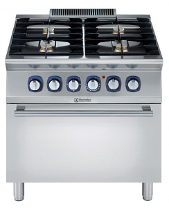 Electrolux Professional E7GCGH4CEN Modular Cooking Range Line 700XP 4-Burner Gas Range on Electric Oven (Code 371125)