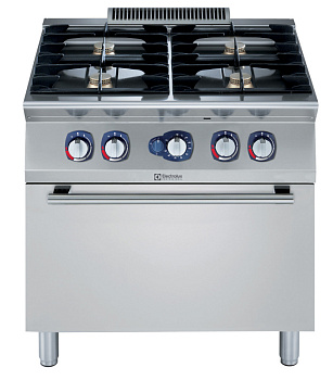 Electrolux Professional E7AAKTBBMEI Modulare Großküchengeräteserie 700XP 4-Burner Gas Range on Gas Oven (Code 371403)