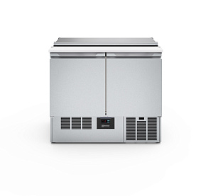 Electrolux Professional SAL25L2C9 Digitale Kühltische 2-türige gekühlte Saladette mit Deckel und Schneidebrett 250lt, +2+10°C, AISI 304,R290 (Code 725107)