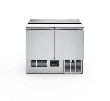 Electrolux Professional SAL25L2C9 Digitale Kühltische 2-türige gekühlte Saladette mit Deckel und Schneidebrett 250lt, +2+10°C, AISI 304,R290 (Code 725107)
